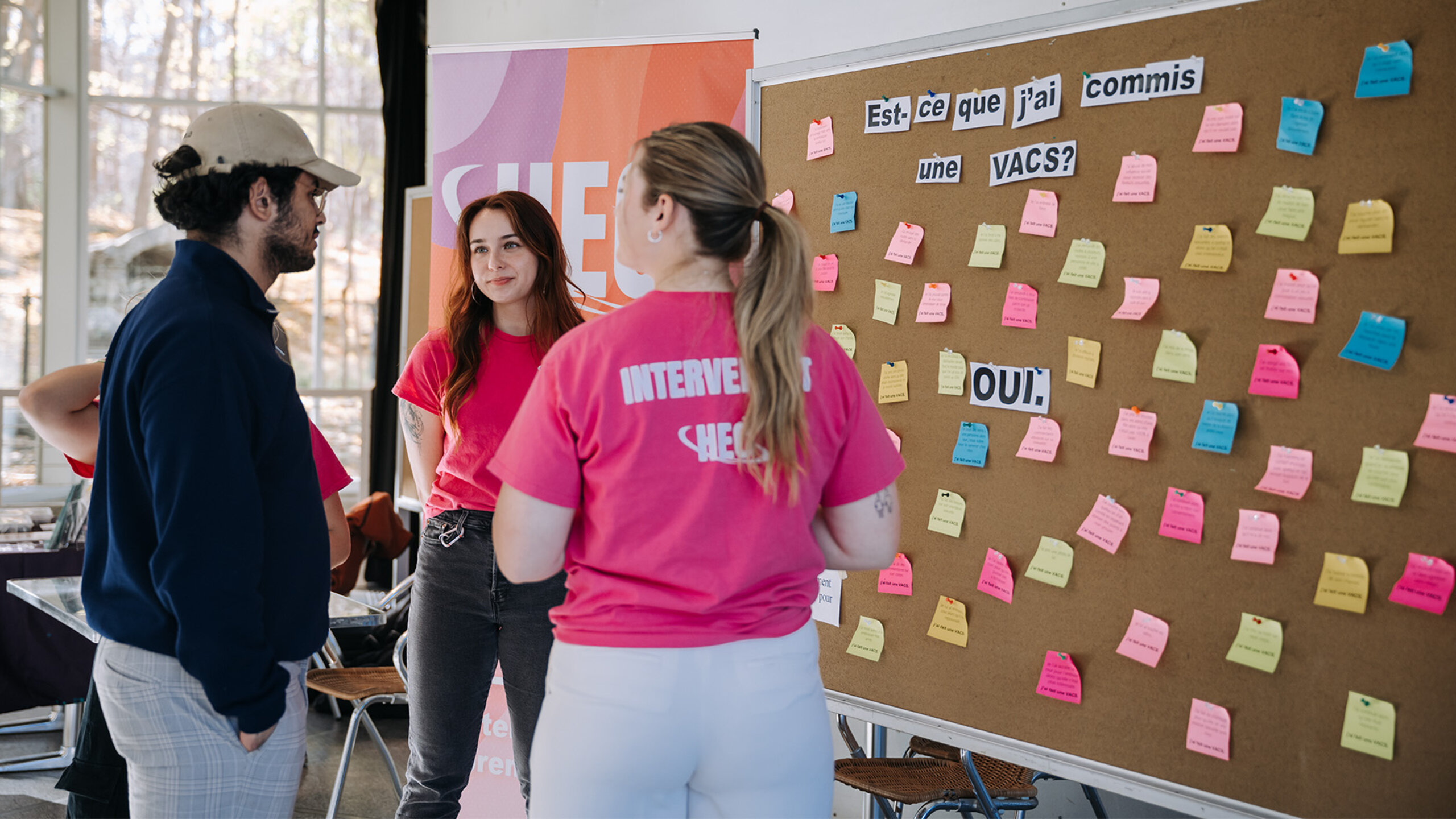 Discussion lors d'une initiative de prévention des violences à caractère sexuel portée par l'escouade étudiante HEC 360.